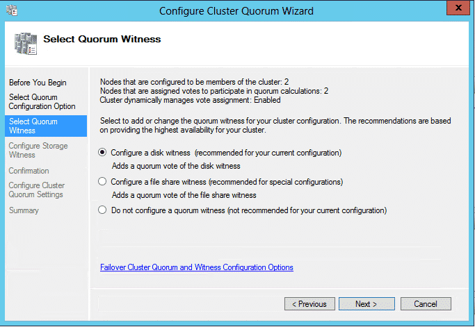 Кворум сервер. Storage configuration. Windows Cluster Quorum Disk. File share.